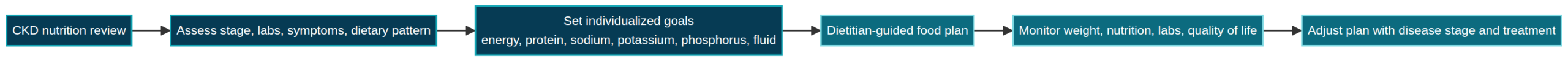 Clinical workflow diagram for Nutrition in Kidney Disease